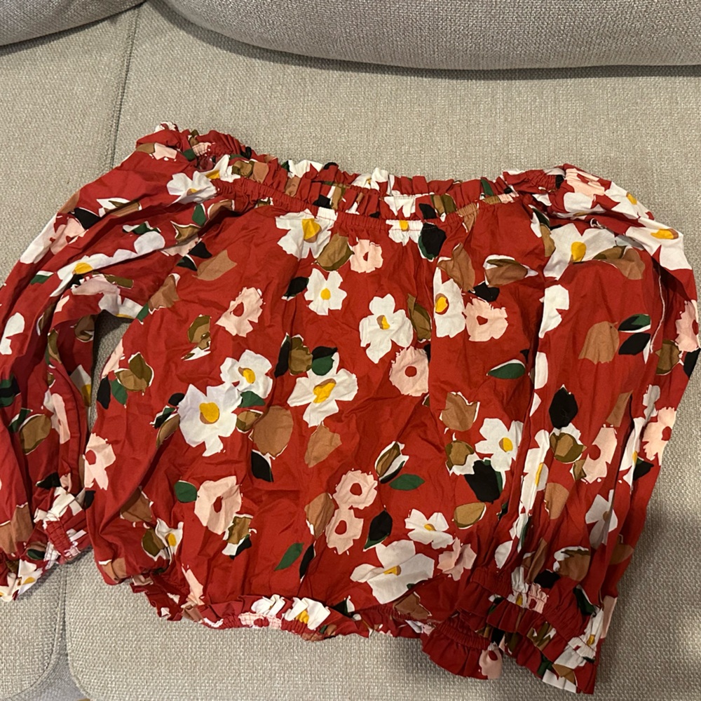 Kate Spade Red Floral Blouse